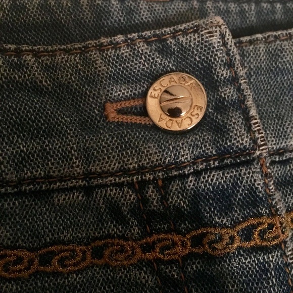 Escada Embroidered Boot Cut Jeans - Picture 7 of 8